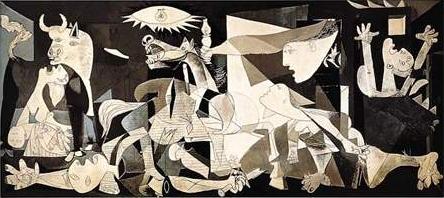 Die baskische Stadt Guernica am 26.04.1937, nach Eingriff der deutschen Luftwaffe (Legion Condor) in den spanischen Brgerkrieg: 50 t Bomben, 1664 Tote, 889 Verletzte in 4 Stunden