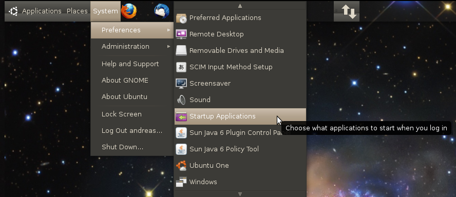 Gnome Startup Applications
